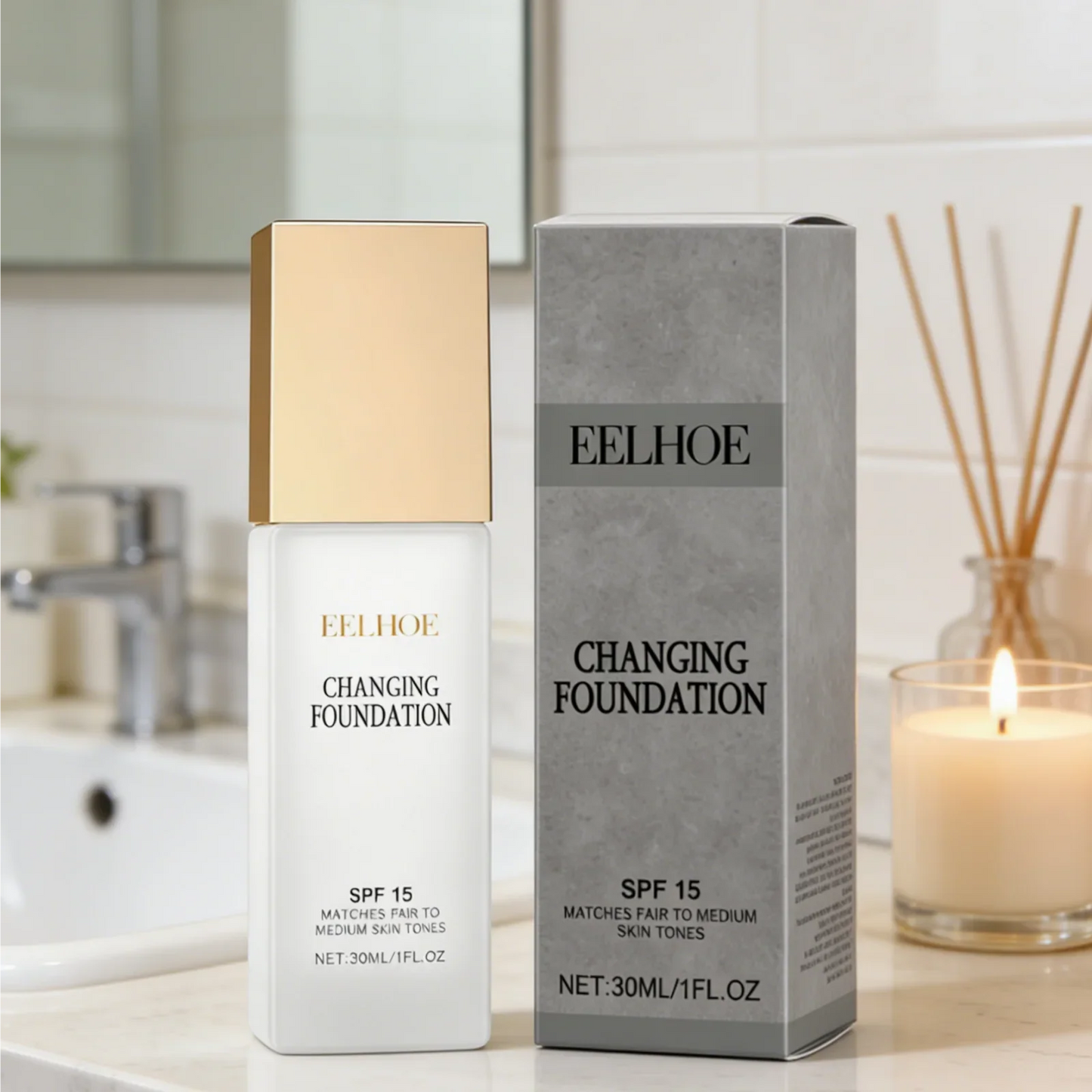 Eelhoe Color-Adapting Foundation – Full Coverage & SPF 30ml