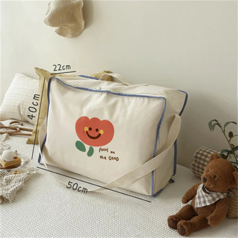 Kids Quilt & Clothing Storage Bag – Portable Organizer Tote
