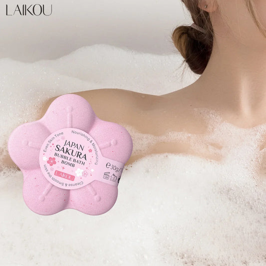 LAIKOU Sakura Bath Bomb – Cleansing & Moisturizing Peaceful Pleasures Health and Wellness