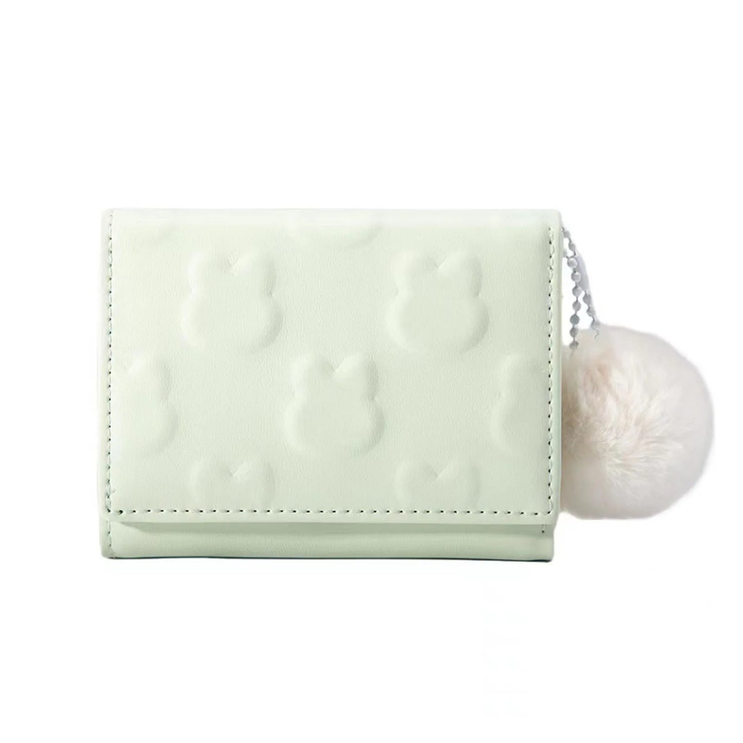 Sweet Short Ladies Wallet Rabbit Three-Fold Large Capacity Short Purse Gift for Girls Ladies Women Peaceful Pleasures Health and Wellness