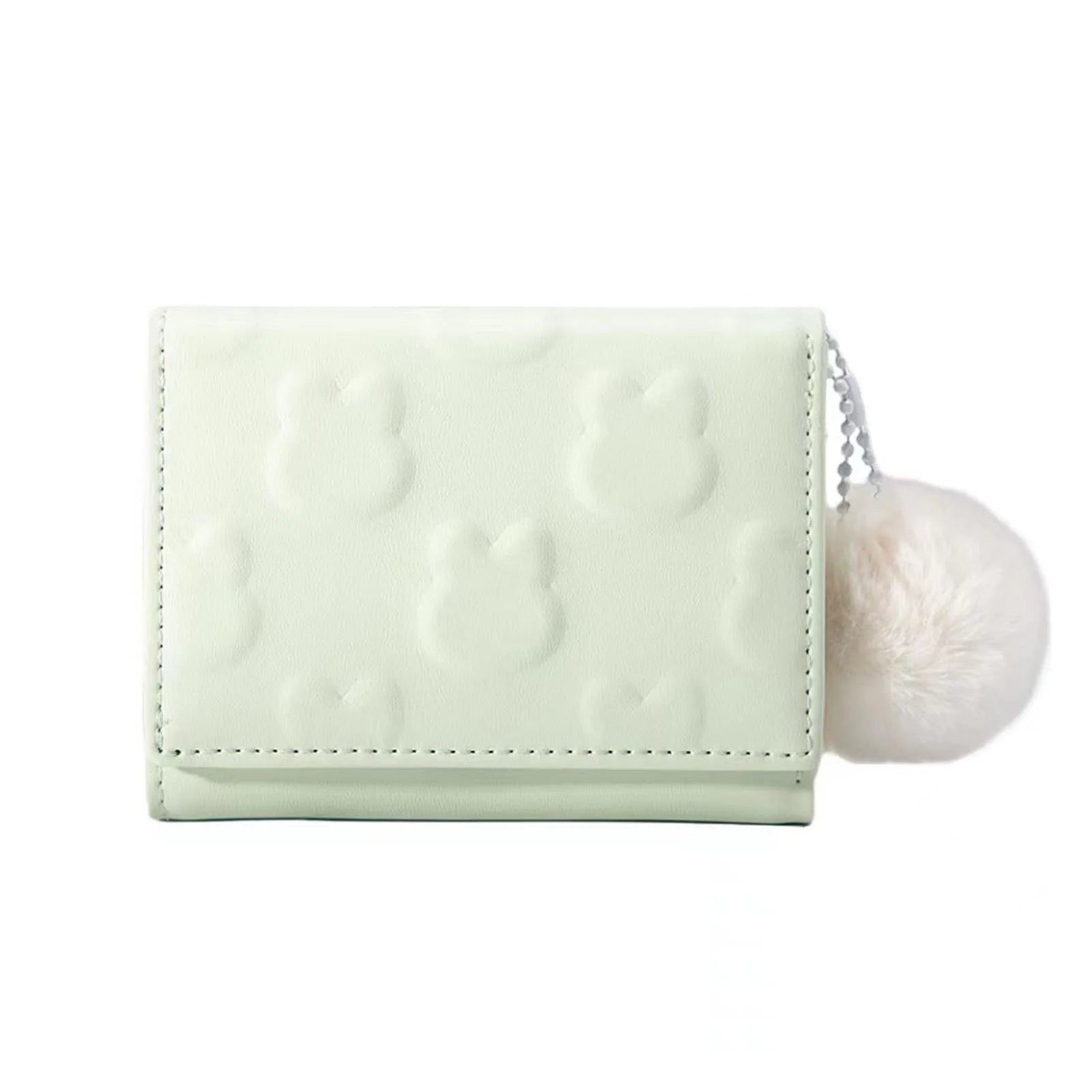 Sweet Short Ladies Wallet Rabbit Three-Fold Large Capacity Short Purse Gift for Girls Ladies Women Peaceful Pleasures Health and Wellness