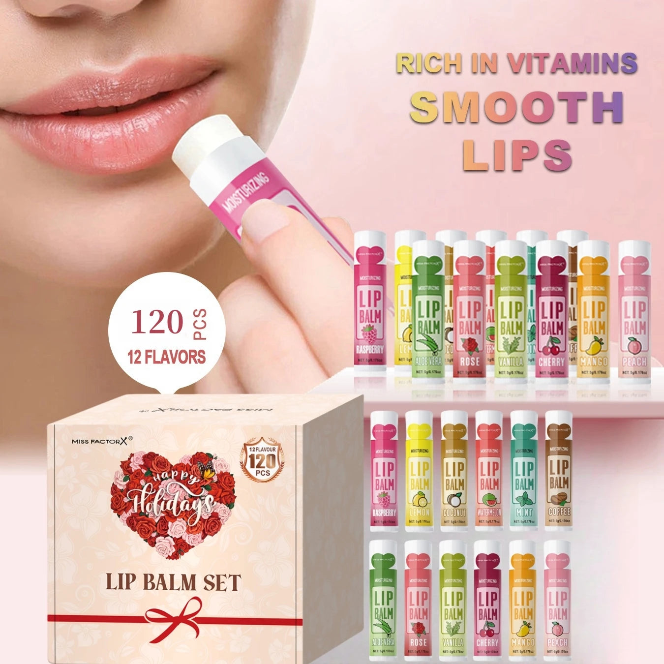 120pcs holiday gift box lipstick set moisturizing moisturizing and shiny Valentine's Day gift, luxury gift for women, and gift f Peaceful Pleasures Health and Wellness