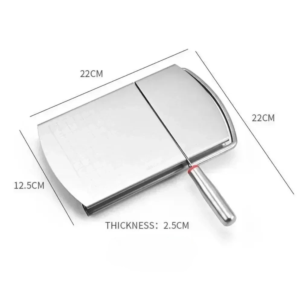 1Pc Cheese Slicer, Stainless Steel Cheese Cutter With Measurements, Heavy Duty Butter Cutter, Baking Tools, Kitchen Gadgets Peaceful Pleasures Health and Wellness