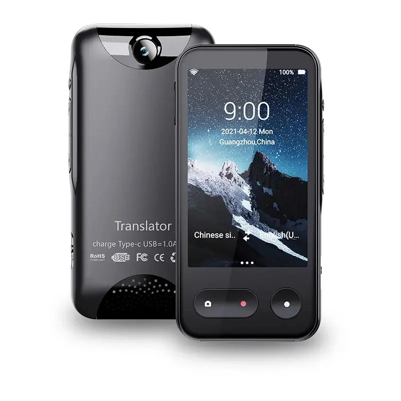 Hot Sell Upgrade 4G Translator T7 Intelligent Voice Translation 4.0inch Touch Screen Recording WIFI 138 Languag Translate Peaceful Pleasures Health and Wellness black