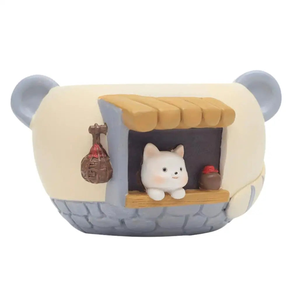 Kitty Fox Resin Succulent Planter | Mini Fairy Garden Pot