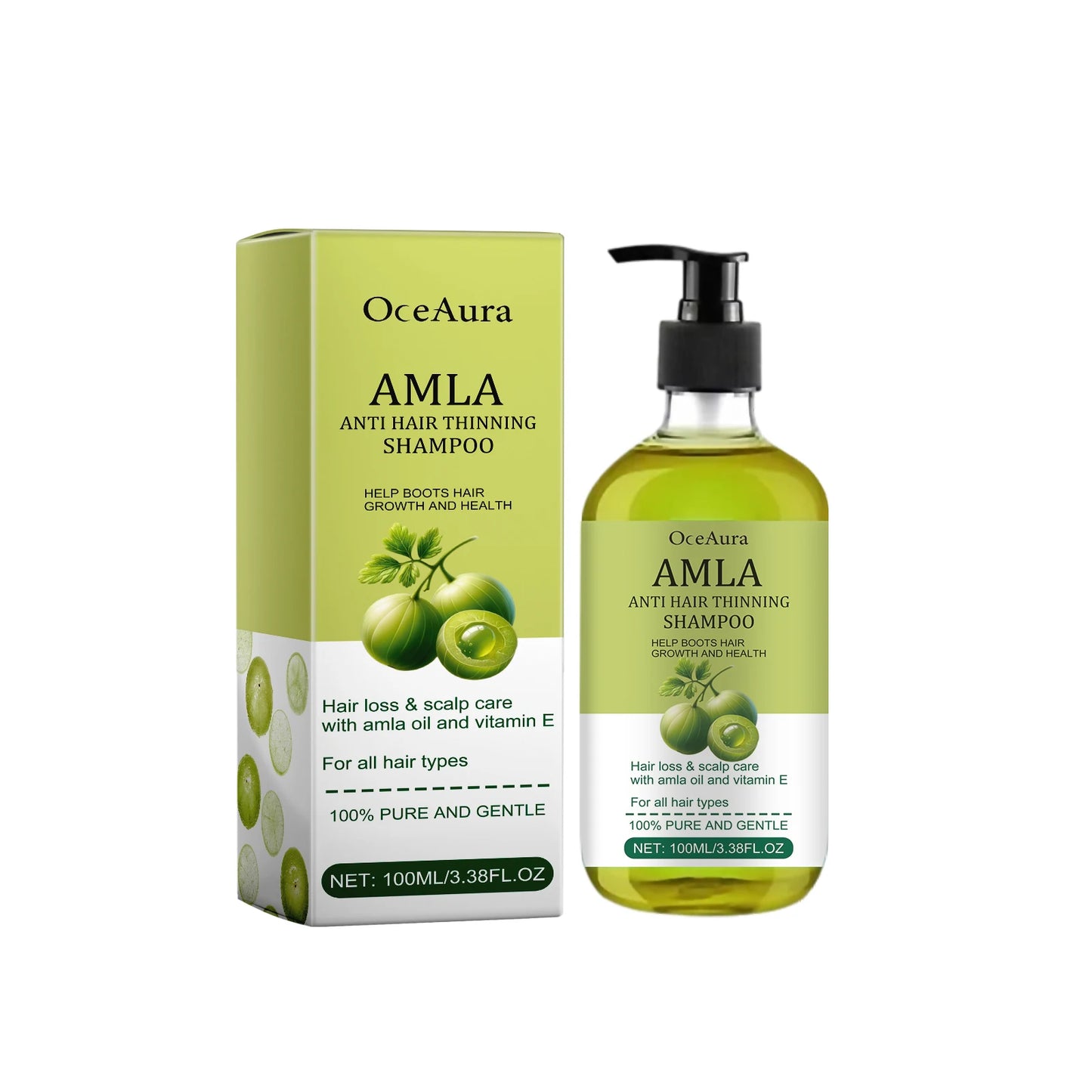 Amla Oil Shampoo Anti Loss Strengthen Root Repair Damaged Hair Anti-Breakage Conditioner Reduce Split Ends Nourishing Hair Mask Peaceful Pleasures Health and Wellness 100ml shampoo