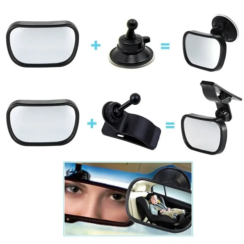 Mini Rear Infant Car Seat, Adjustable Rear Convex Mirror, Child Monitor, In-Car, 2-in-1 Peaceful Pleasures Health and Wellness