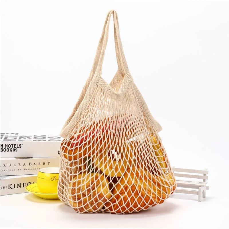 Reusable Cotton Mesh Grocery Bag – Produce & Fruit Storage