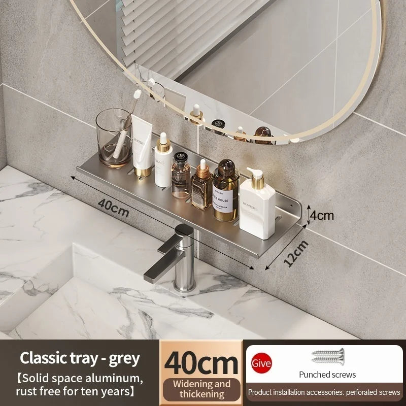 Aluminum Bathroom Wall Shelf & Washbasin Storage Rack | YUNJIEYA