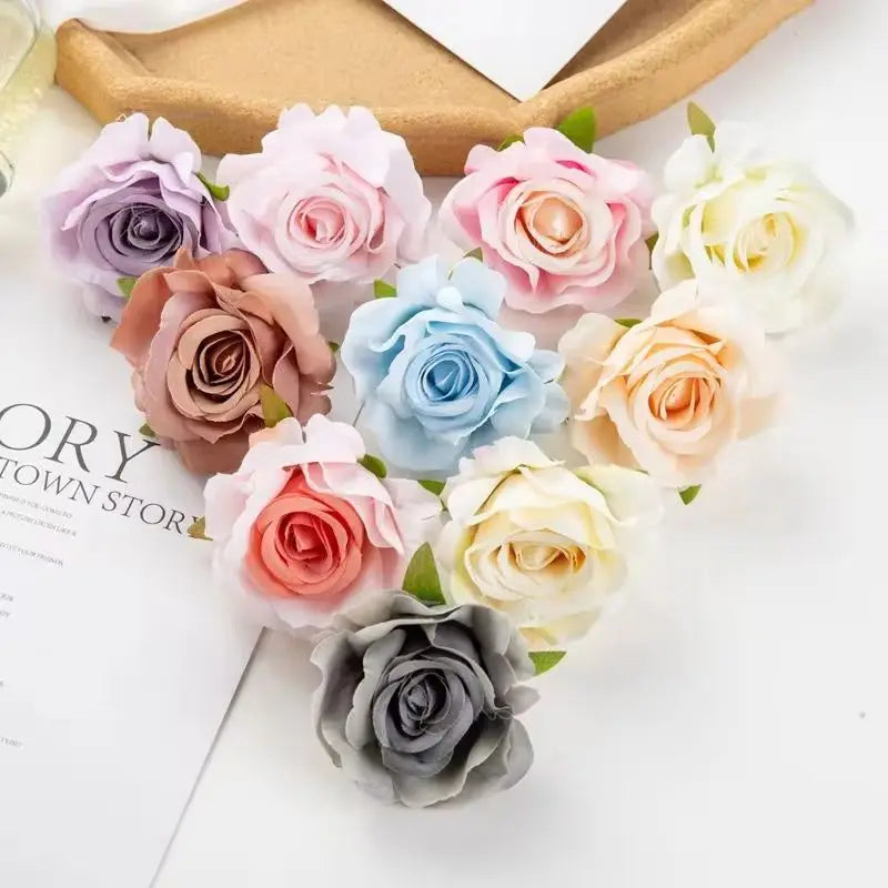 Artificial Silk Rose Heads 30/100pcs – Wedding & Party Decor