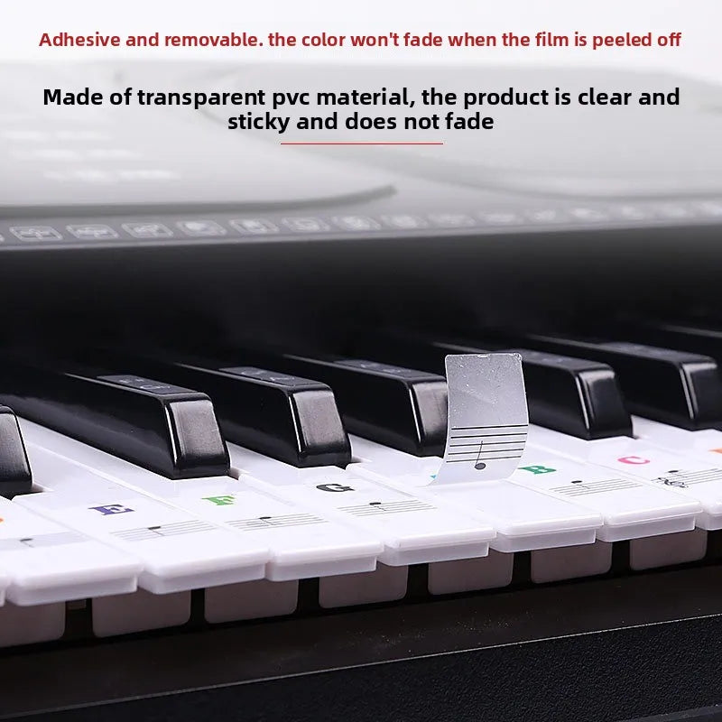88 61 54 49 Key Piano Transparent Sticker Electronic Organ Keyboard