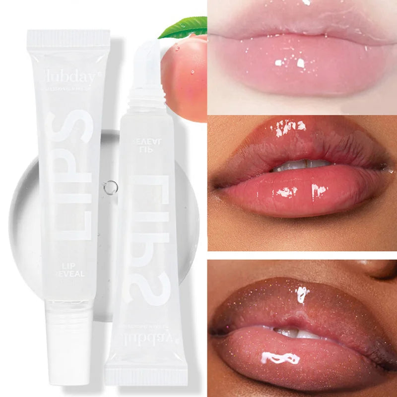9pcs Gifts for Women Makeup Moisturizing Mirror Fruit Lip Oil Natural Water Gloss Lip Gloss Ball Exaggerated Colors Peaceful Pleasures Health and Wellness