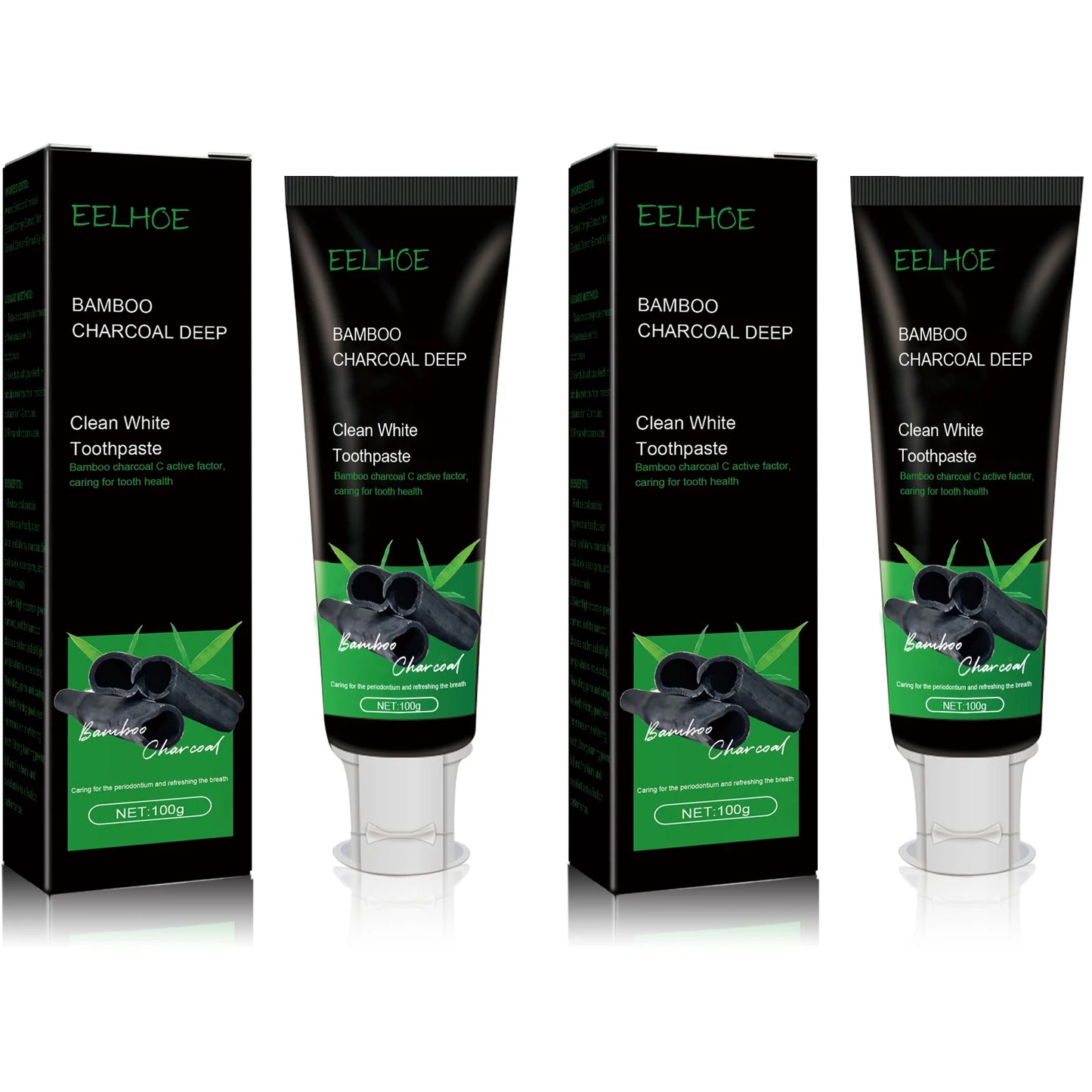 Clean White Toothpaste Effectively Remove Dental Plaque Eliminate Oral Odors Caring for Dental Health Bamboo Charcoal Toothpaste Peaceful Pleasures Health and Wellness 2 x 100g Boxed