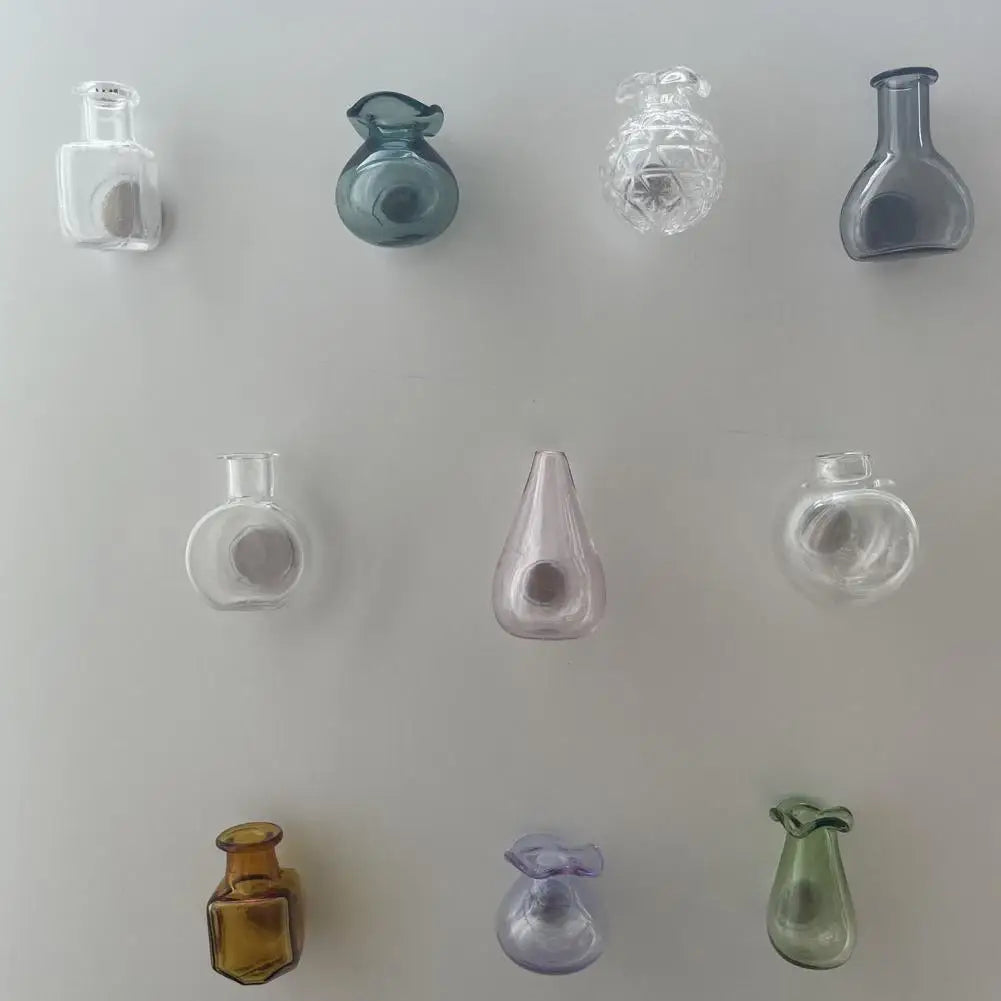Mini Magnetic Glass Vase Magnets for Fridge, Locker & Desk