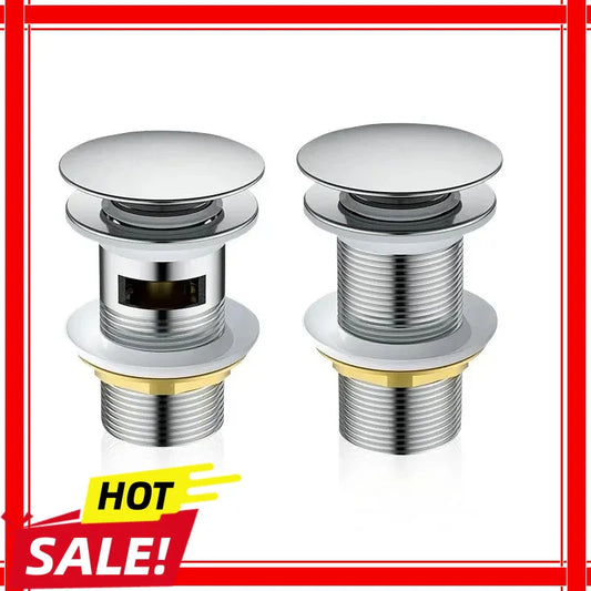 Copper Spring Push-Open Bathroom Sink Basin Drain – Chrome Sink Drain Accessory Oasis Select