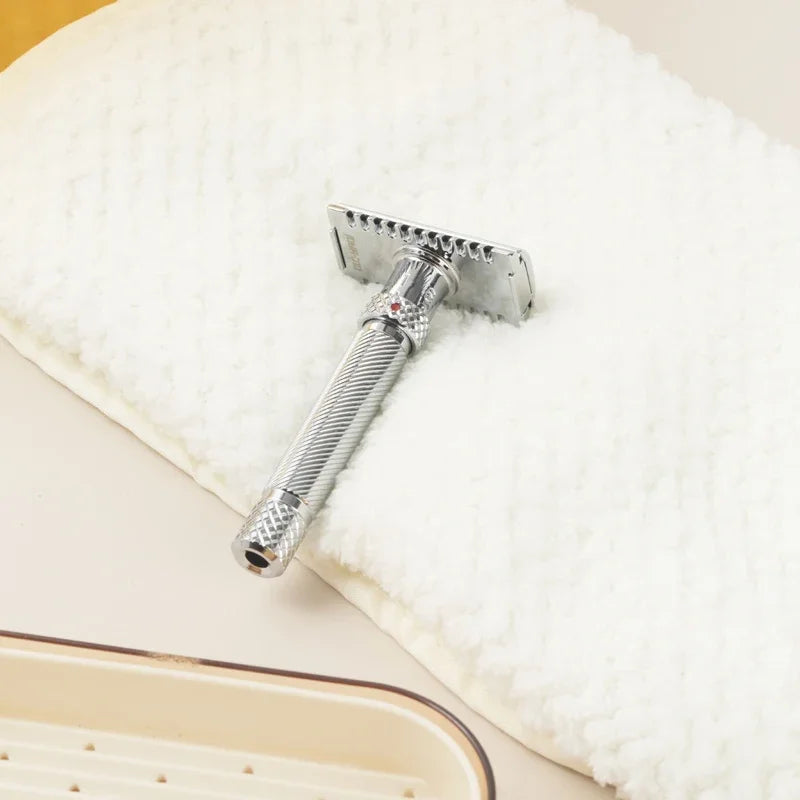 2026 Yaqi the FINAL CUT OC Adjustable Chrome Color Safety Razor for Men - Mens Grooming Classic Shaving Razor Peaceful Pleasures Health and Wellness