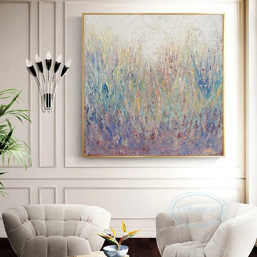 Large Luxury Wall Decor Poster Abstract Handmade Oil Painting Home Aesthetics Mural Living Room Bedroom Porch Hanging Picture Peaceful Pleasures Health and Wellness