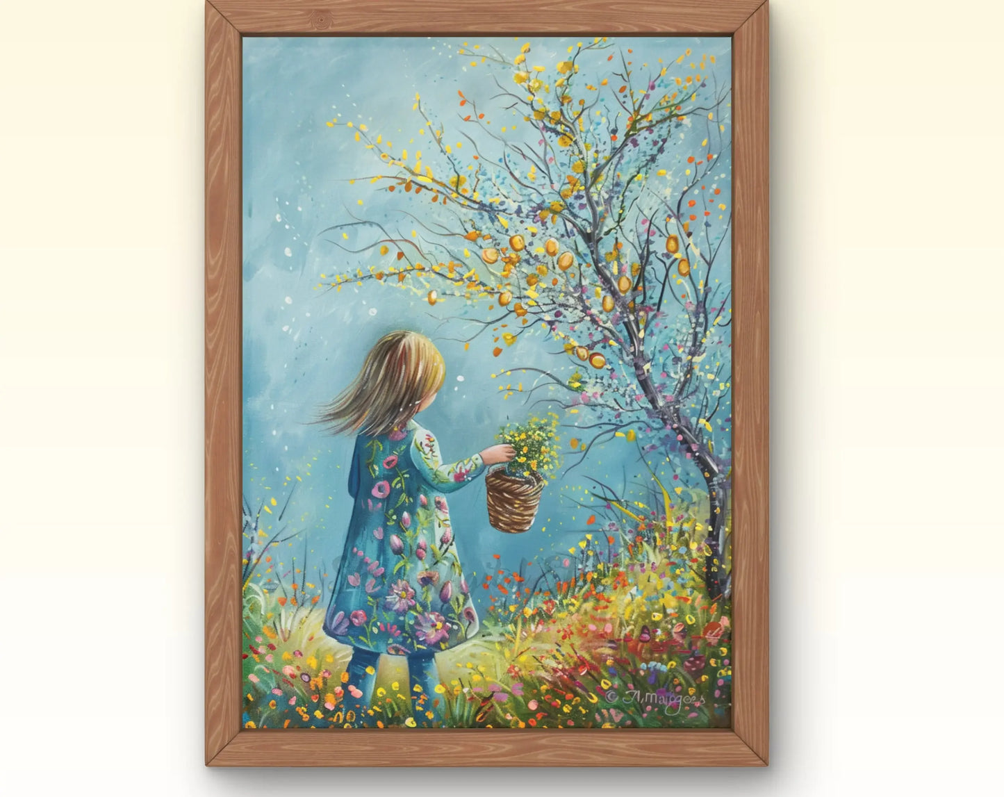European Rural Scenery Floral Canvas Wall Art | Unframed Print
