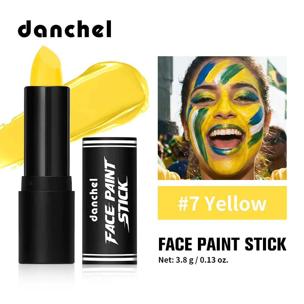 Face Paint Stick High Pigment Multi-Use Black Sticks Lip Color Body Paint Safe Non-Toxic Paint Stick for Halloween Cosplay Sport Peaceful Pleasures Health and Wellness Yellow