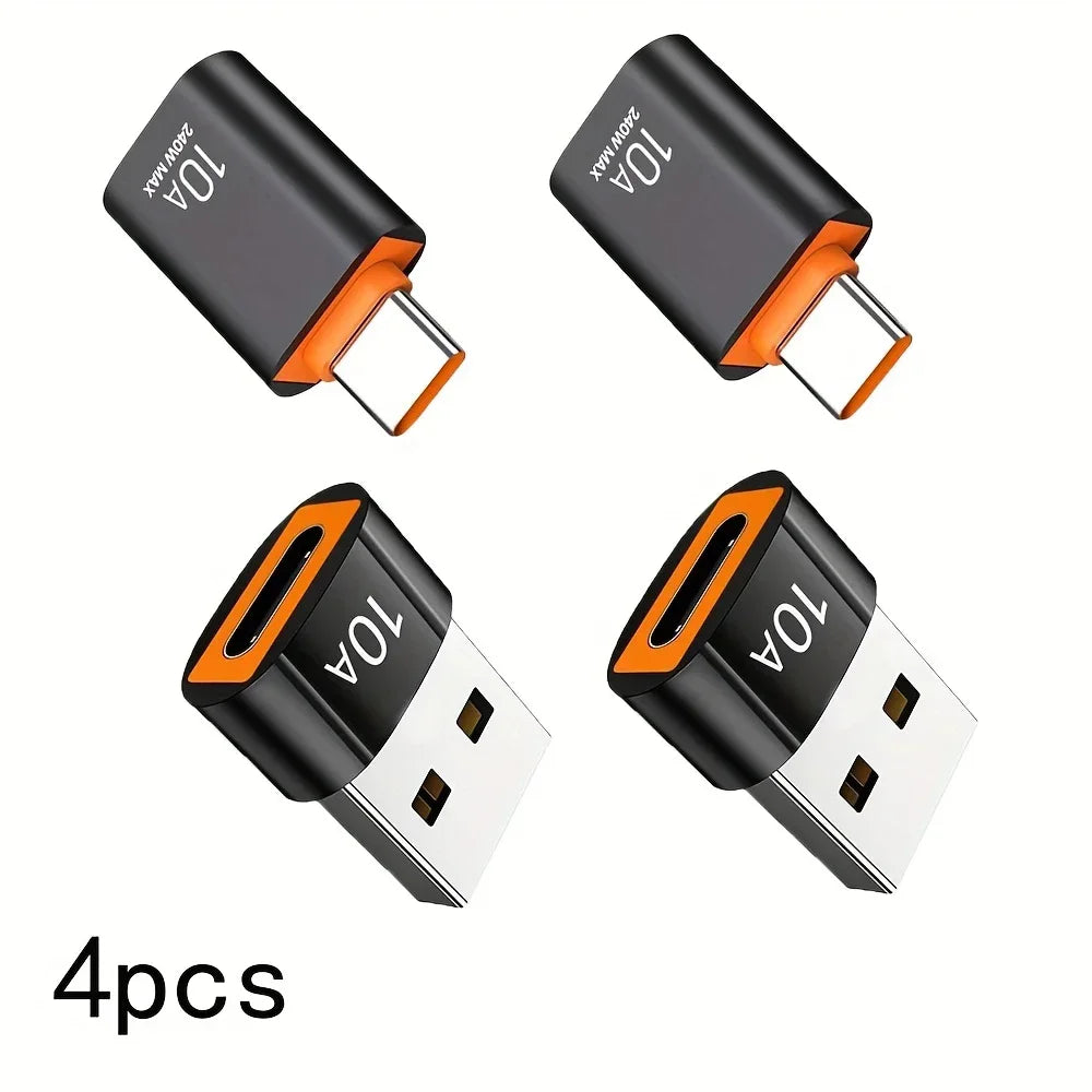 10A USB A To USB C OTG Adapter Type C to USB Converter USB 3.0 Adapter For Xiaomi 14 MacBook USB To Type C OTG Connector Peaceful Pleasures Health and Wellness Set B-4pcs