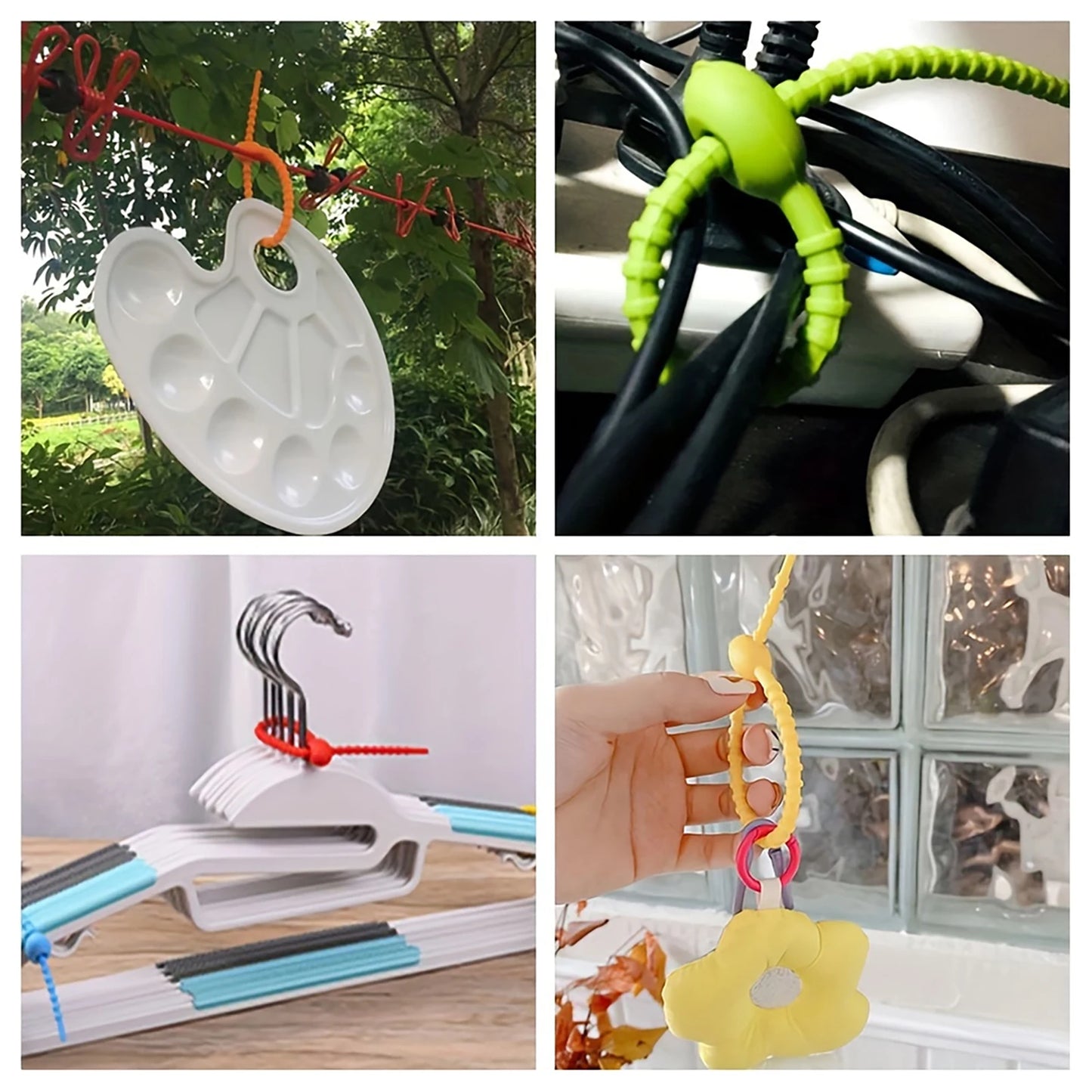 Silicone Reusable Cable Ties with Premium Material Cable Management Organizer Suitable for Indoor and Outdoor Use Peaceful Pleasures Health and Wellness