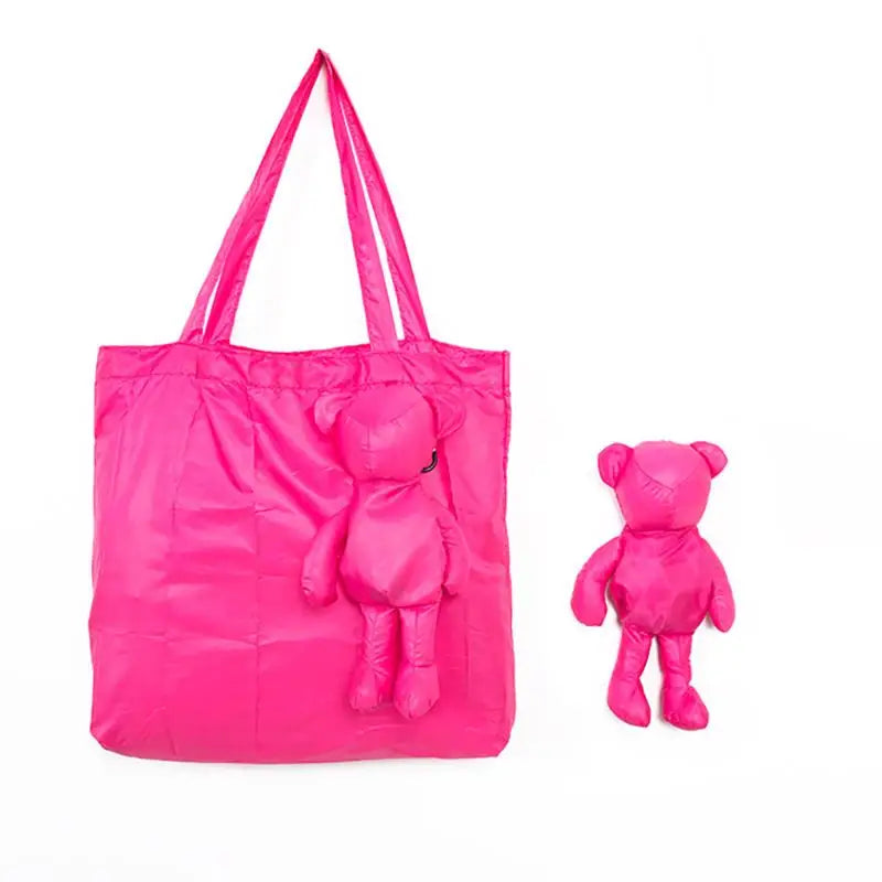 Cute Doll Foldable Tote Bag – Reusable Women's Shopping Bag