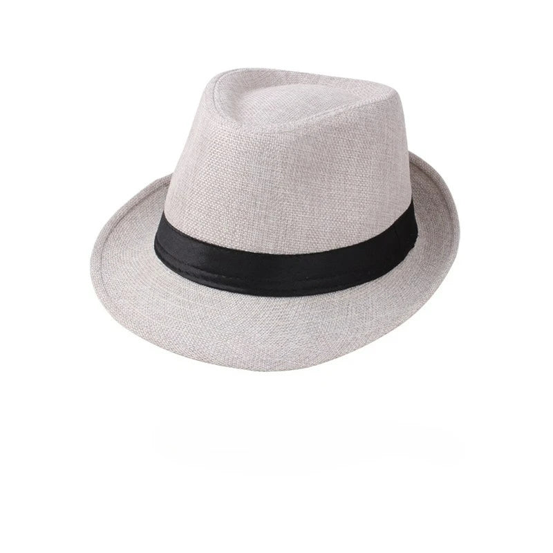 British Linen Jazz Top Hat | Unisex Rolled Brim Sun Hat
