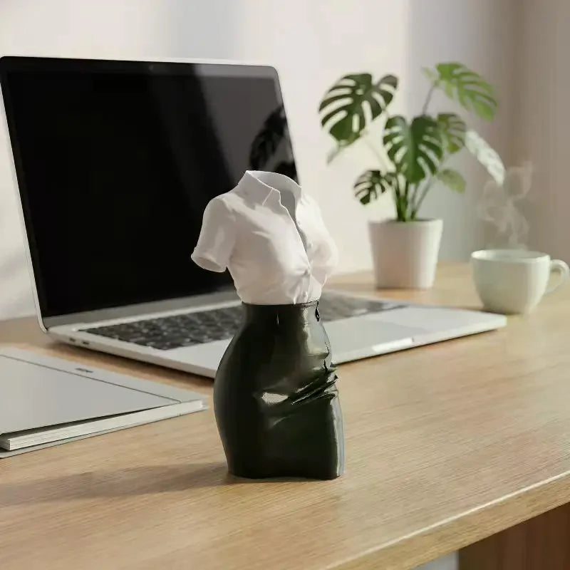 3D Printed Office Lady Desk Statue | Creative Desktop Ornament