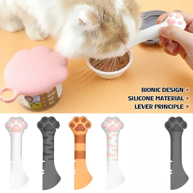 Practical Pet Supplies Small Tools Pet Can Opener Spoon 2in1 Cat Can Silicone Spoon Spoon Spoon Spoon Cat Shovel Wet Food Feeder Peaceful Pleasures Health and Wellness