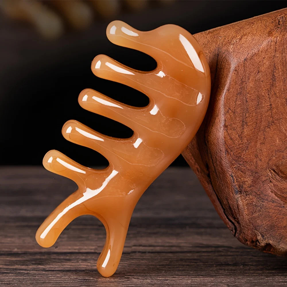 Resin Massage Scalp Comb Hair Brush Massage Comb Scalp Meridian Comb for Stress Relief Peaceful Pleasures Health and Wellness