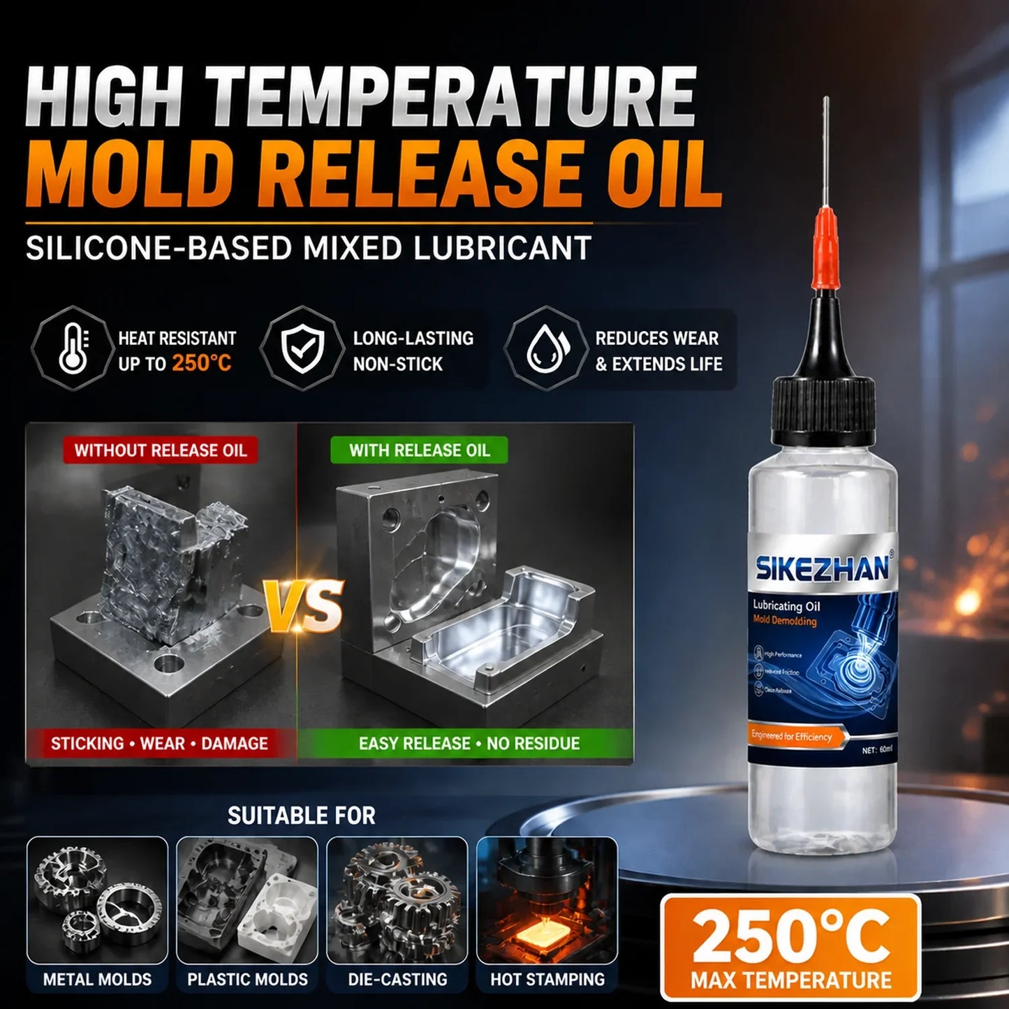 120ml Silicone Mold Release Oil – High-Temp 250°C Anti-Stick