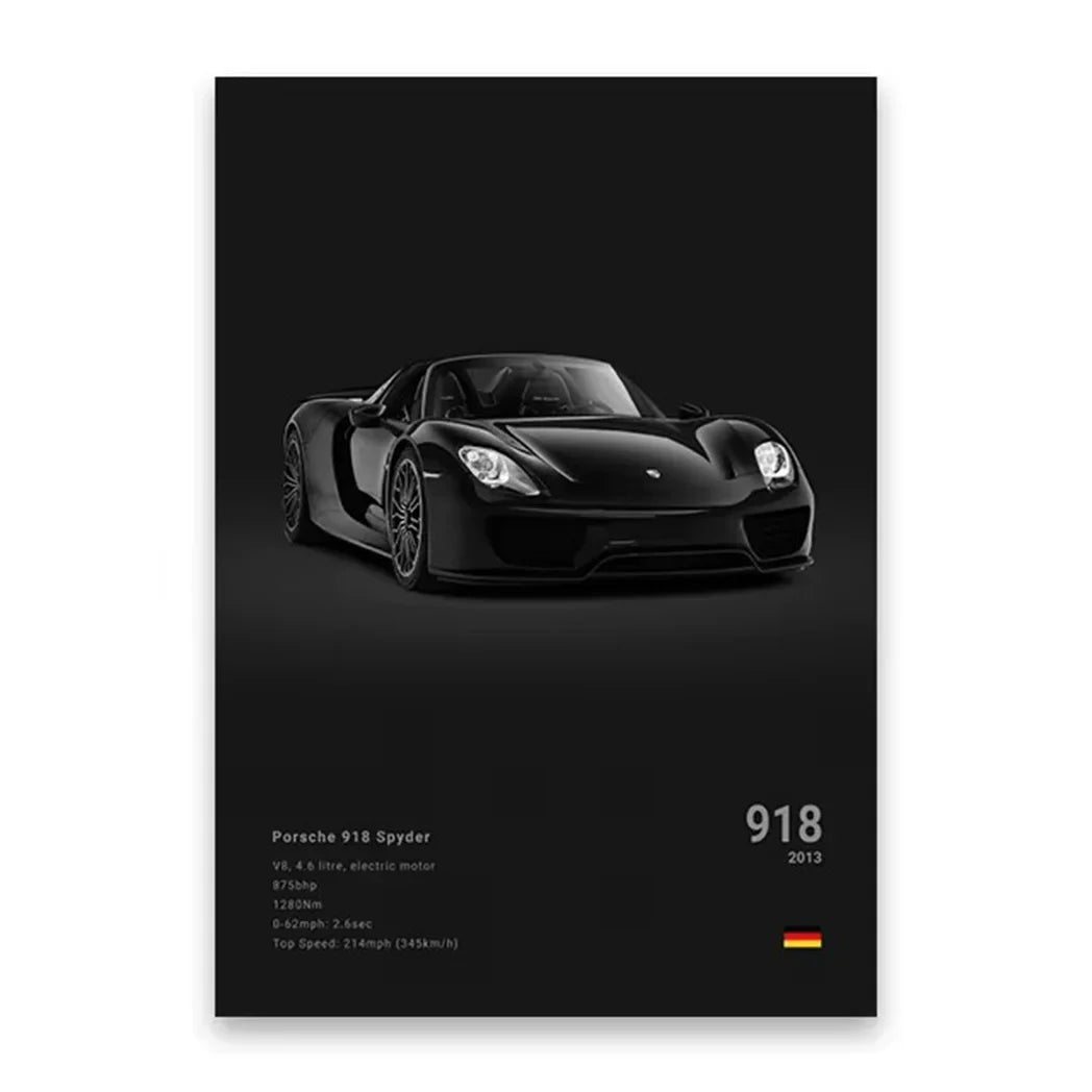 Famous Cars 918 GT3 G63 STO SLS Canvas Wall Art Print Poster Modern Home Decor Unframed Birthday Gift for Car Enthusiasts Peaceful Pleasures Health and Wellness Style 11 35x45cm