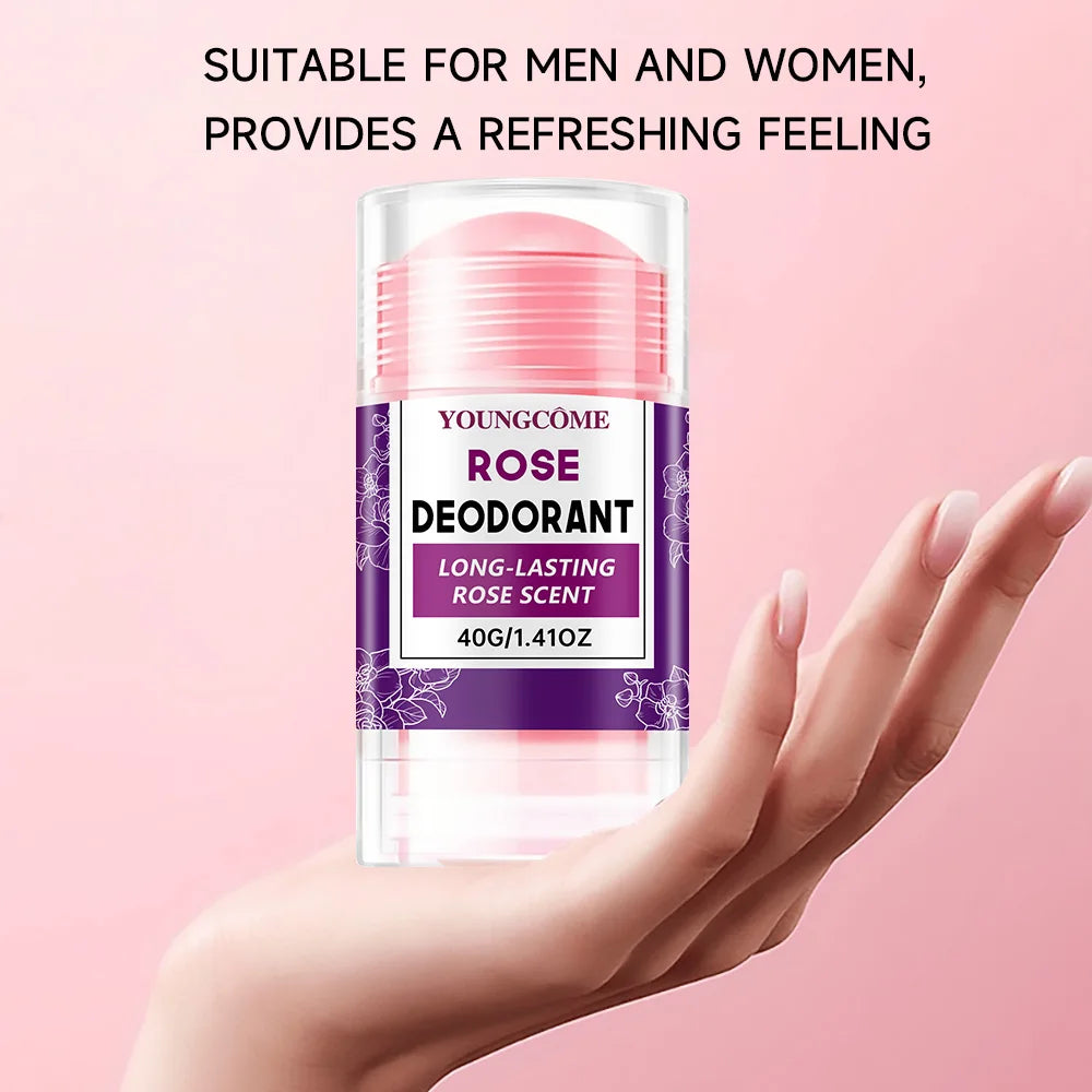 Rose Deodorant Stick Underarm Bad Smell Sweating Removal Armpit Refreshing Antiperspirant Lasting Aroma Deodorant Body Care Peaceful Pleasures Health and Wellness