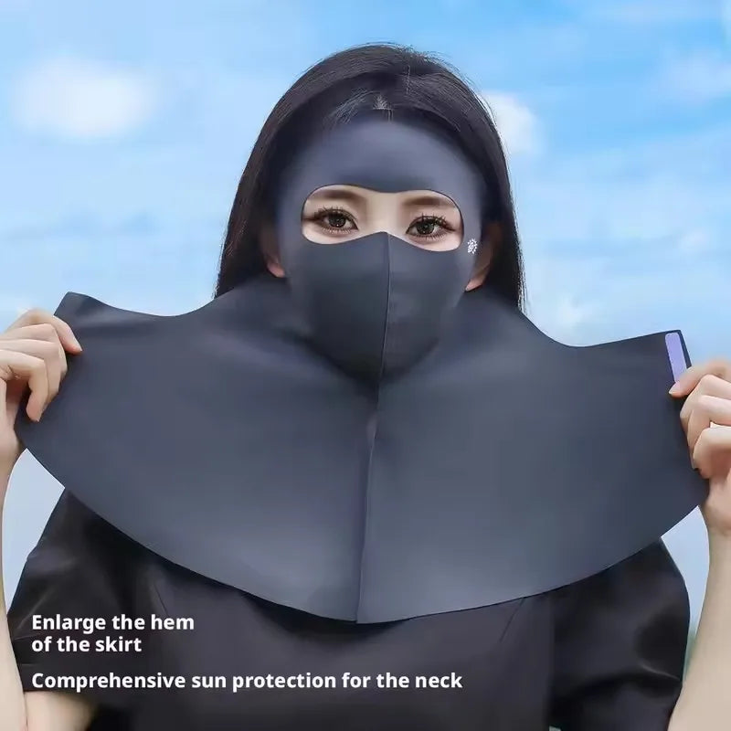 3D Ice Silk UPF50+ UV Face Mask – Cooling Balaclava Women
