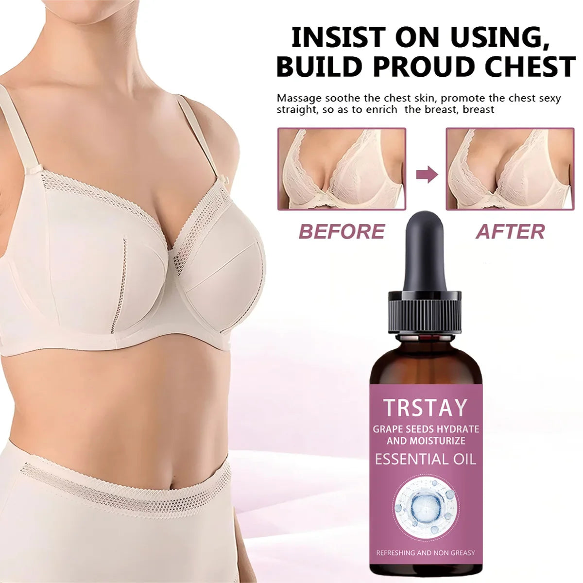 TRSTAY Breast Firming Massage Oil – Smoothing Body Oil