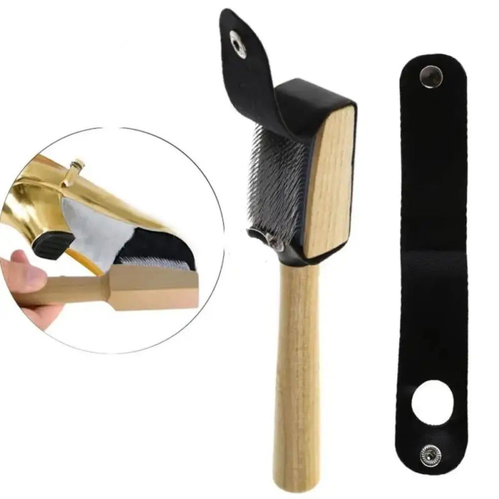 Suede Sole Wire Shoe Brush | Dance Shoe Cleaner Wood Handle