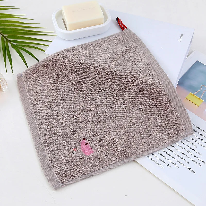 Kids Cartoon Animal Cotton Hand & Face Towel | Soft 25x25cm