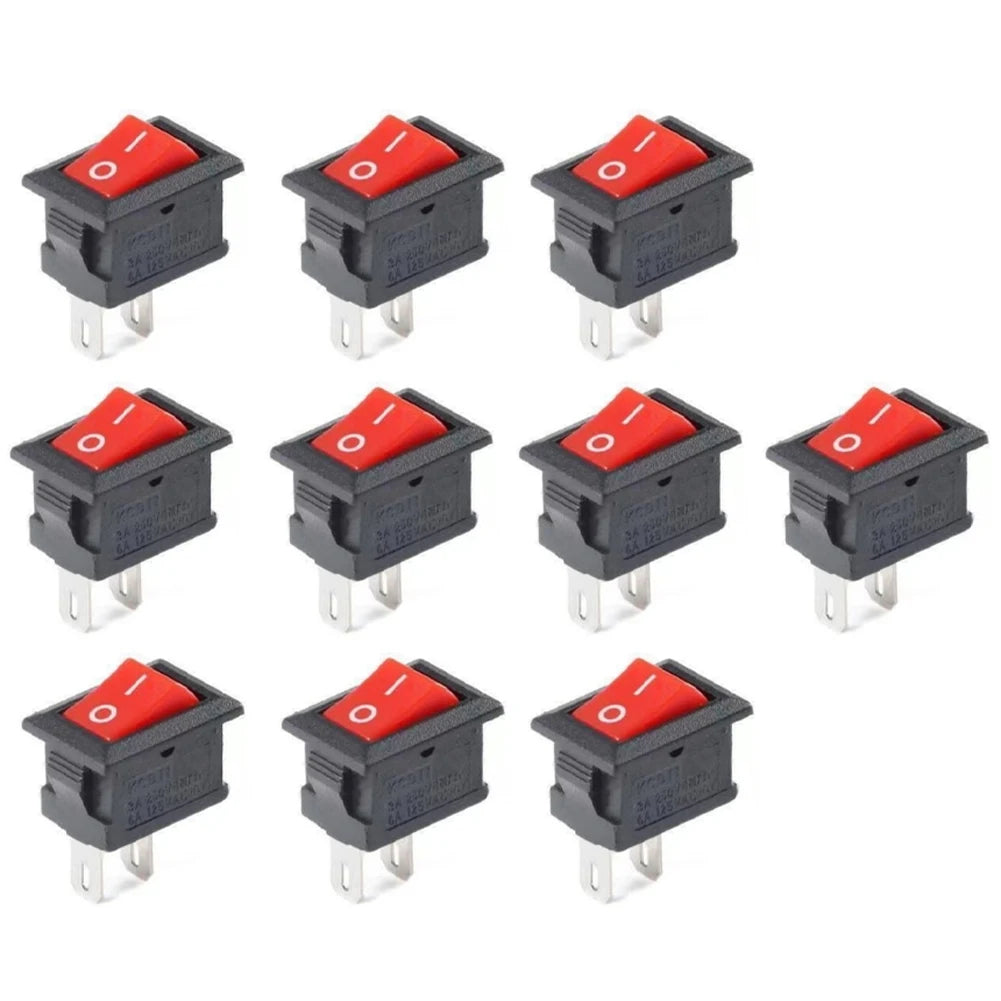 250V 3A Round Rocker Switch SPST OFF 2 Terminal Pins Panel Mount