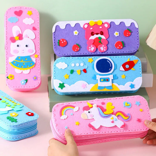Children's Sewing Stationery Bag Handmade Material Kits Cute Cartoon Peaceful Pleasures Health and Wellness