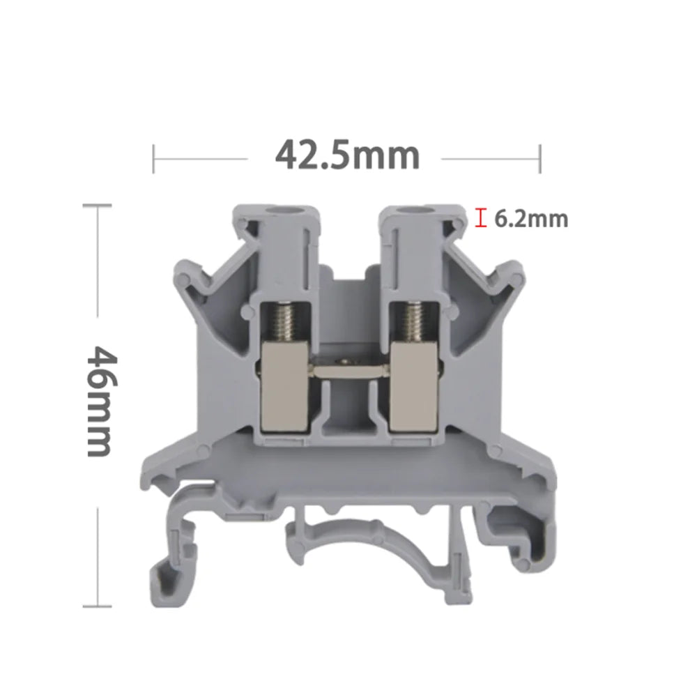 10Pcs UK5N Screw Wire Connector 4mm² Cable Feed-through Connection 12AWG Plug Electrical Mount UK-5N DIN Rail Terminal Block Peaceful Pleasures Health and Wellness UK5N-Gray