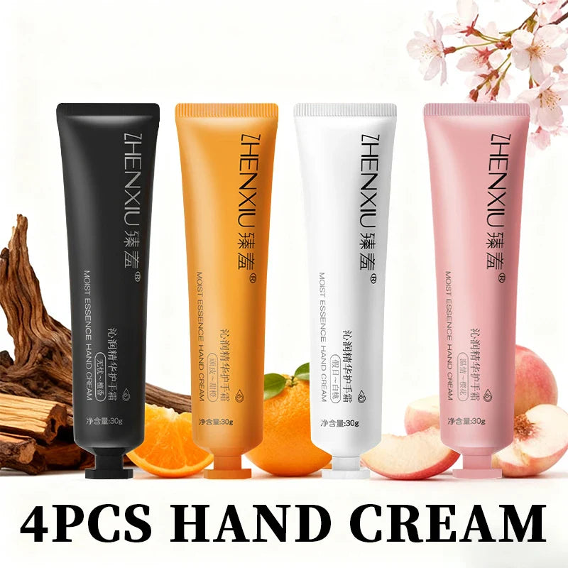 4-Pack Scented Hand Cream Set – Sandalwood, Cherry Blossom & More