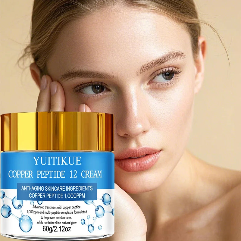 YUITIKUE Copper Peptide 12 Cream 60g 1000ppm Formula to Even Skin Tone & Revitalize Skin's Natural Glow Peaceful Pleasures Health and Wellness