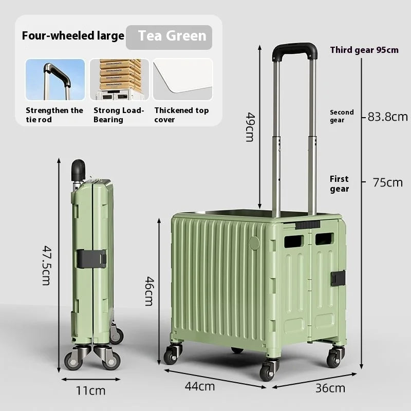 Foldable Shopping Cart with Wheels | Lightweight Collapsible Trolley