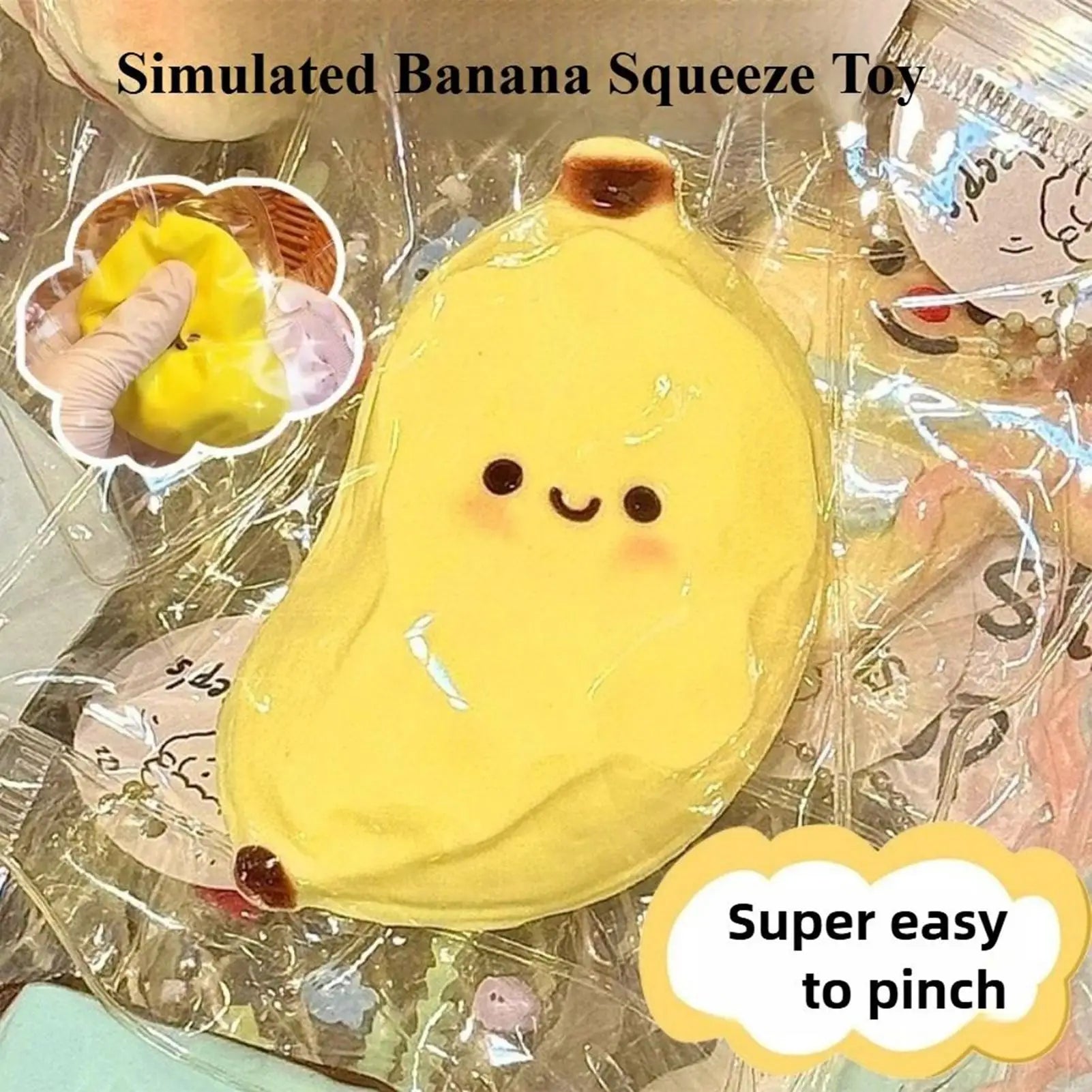 Soft Banana Squeeze Fidget Sensory Toy for Kids & Adults Squeeze Fidget Toy Peaceful Pleasures Health and Wellness