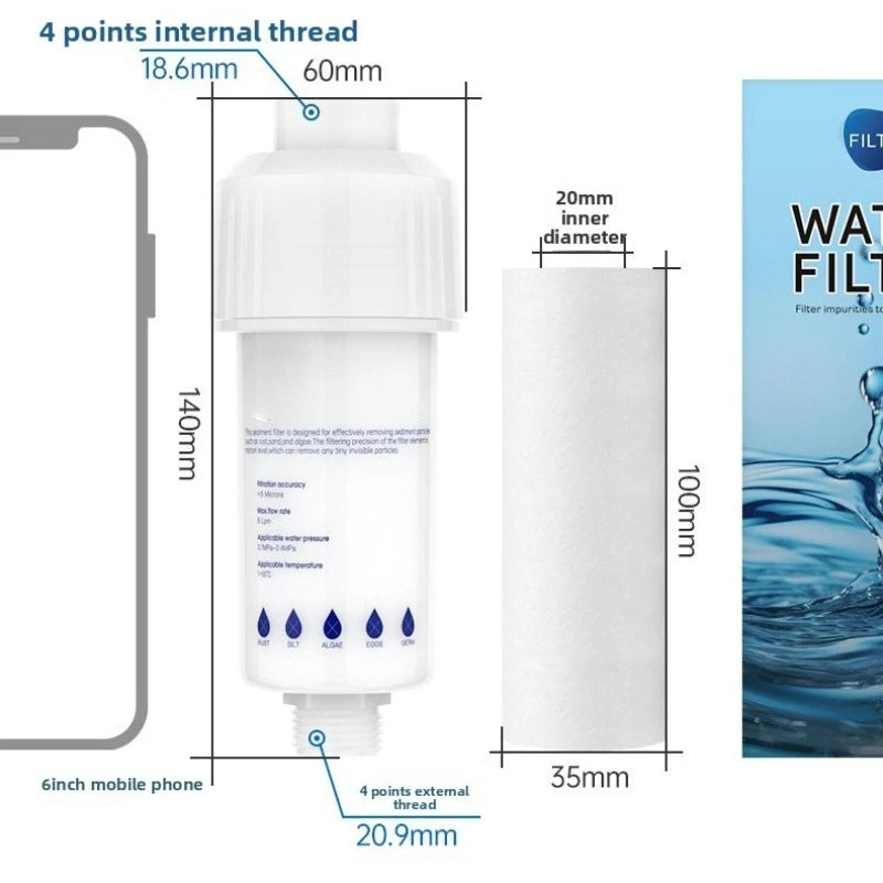 5'' PRE Water Filter Cartridge Washing Machine Filter Water Filter Replacements for Toilet Shower Water Heater Pre-filter Peaceful Pleasures Health and Wellness