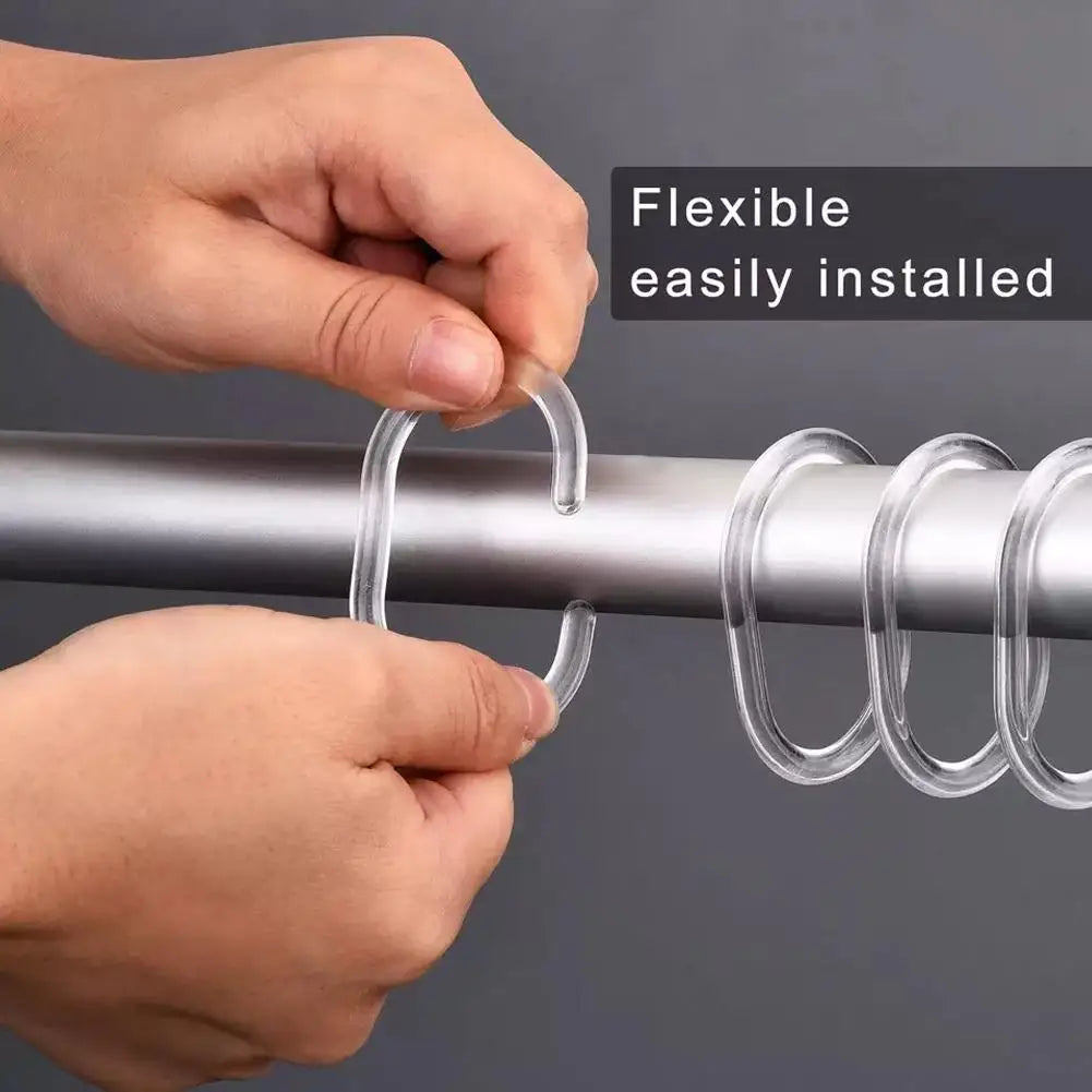 12PCS Plastic Shower Curtain Hooks for Easy Replacement Peaceful Pleasures Health and Wellness