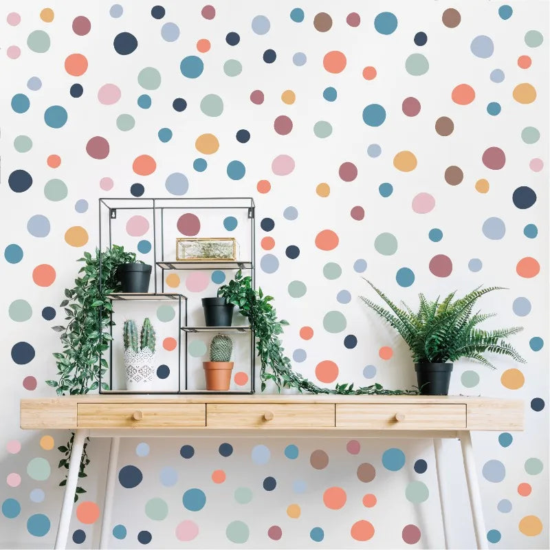 1 Set Polka Dots Irregular Circle Pattern Wall Stickers for Kids Room Baby Nursery Room Wall Decals School Kindergarten PVC Peaceful Pleasures Health and Wellness
