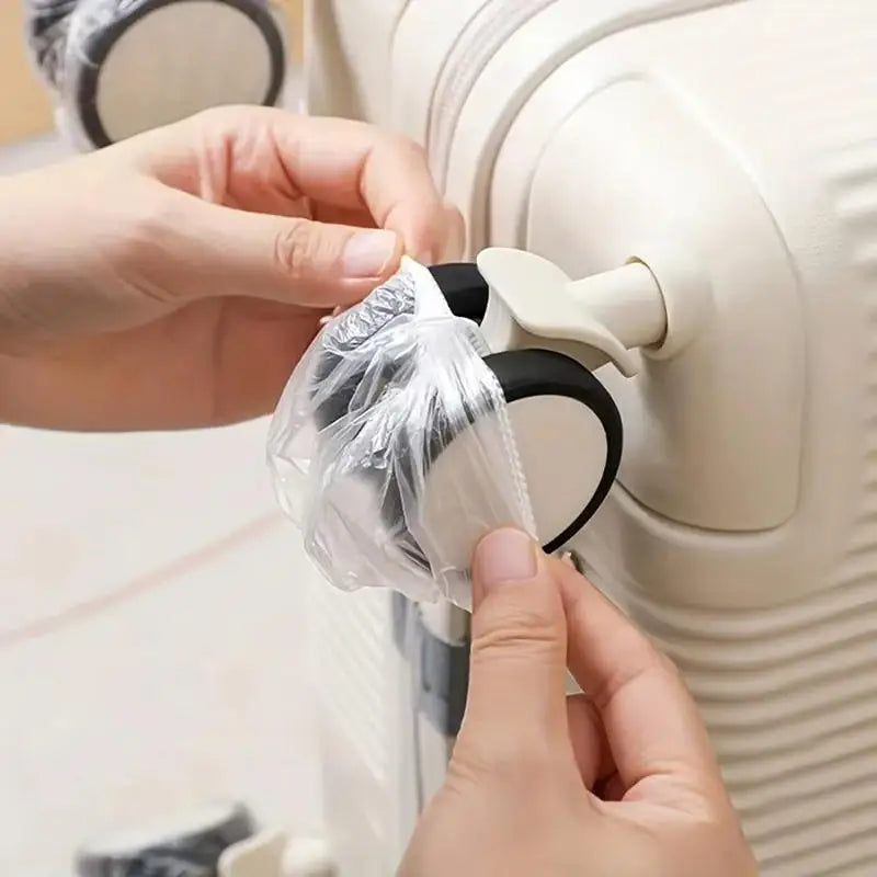 50/80pcs Disposable Suitcase Wheel Covers Universal Dustproof Protectors for Luggage Trolley Cases Travel Sanitary Accessories Peaceful Pleasures Health and Wellness