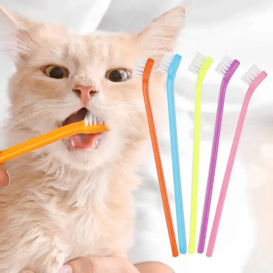 Pet Dog & Cat Toothbrush – 3-Head Dental Cleaning Tool Pet Toothbrush Peaceful Pleasures Health and Wellness
