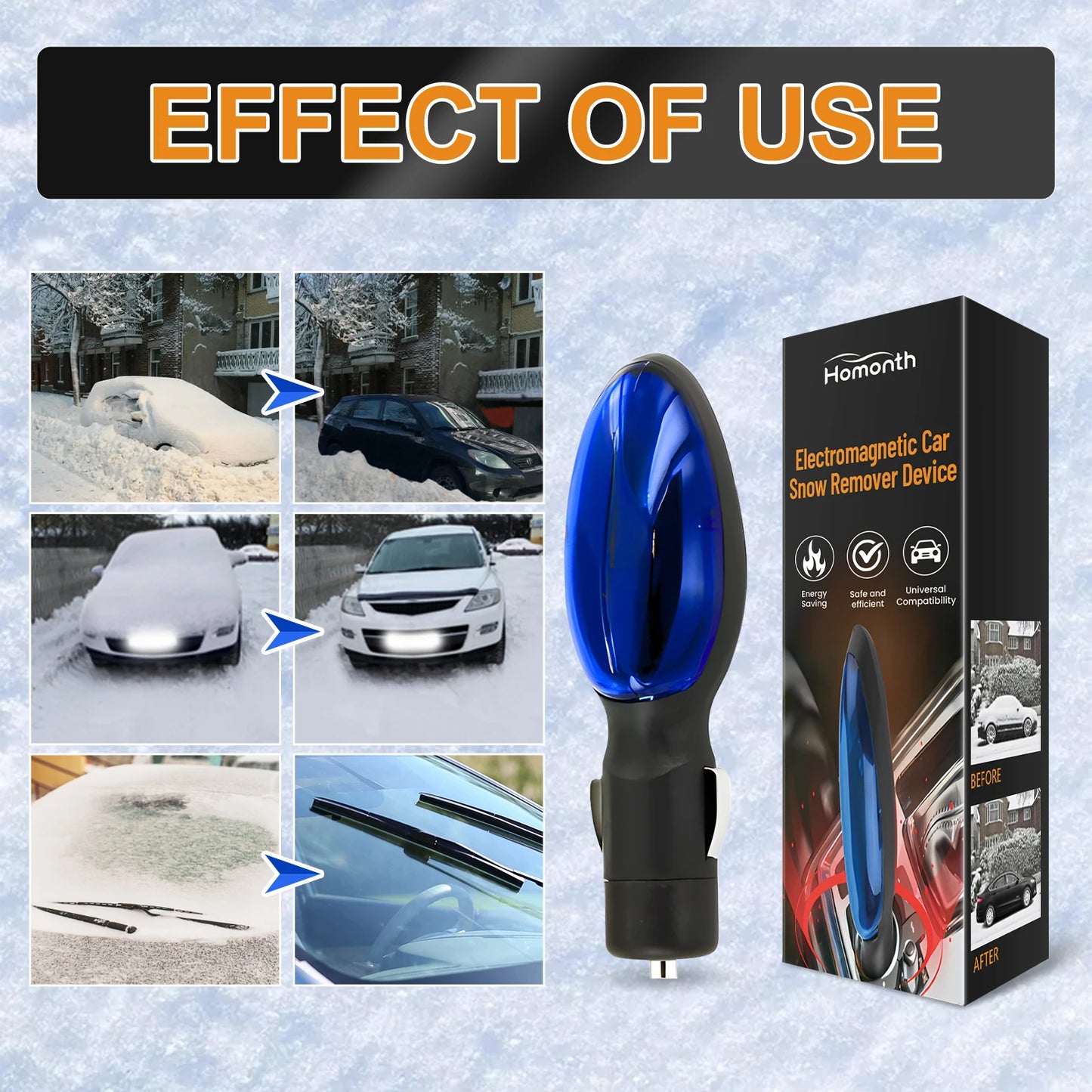 Portable Electromagnetic Car Deicer – Windshield Ice & Snow Remover